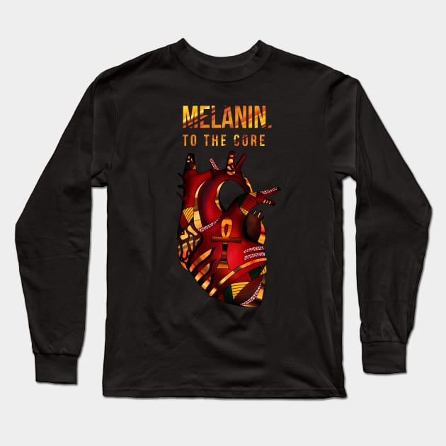 Melanin Heart - Melanin To The Core Long Sleeve T-Shirt by kenallouis